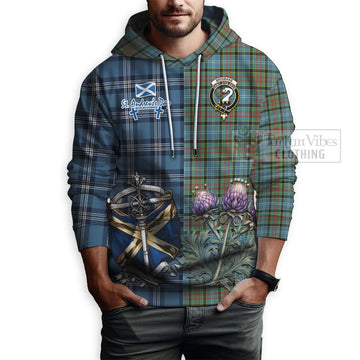 Brisbane Tartan Hoodie Happy St. Andrew's Day Half Tartan Style