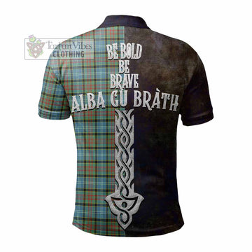 Brisbane Tartan Family Crest Polo Shirt Alba Gu Brath Be Brave Lion Ancient Style - Tartan Vibes Clothing