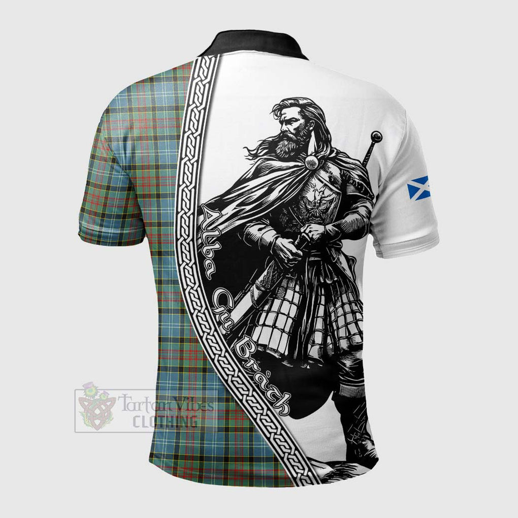 Tartan Vibes Clothing Brisbane Tartan Clan Crest Polo Shirt with Highlander Warrior Celtic Style