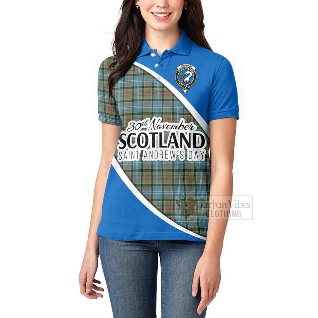 Tartan Vibes Clothing Brisbane Family Crest Tartan Women's Polo Shirt Celebrate Saint Andrew's Day in Style