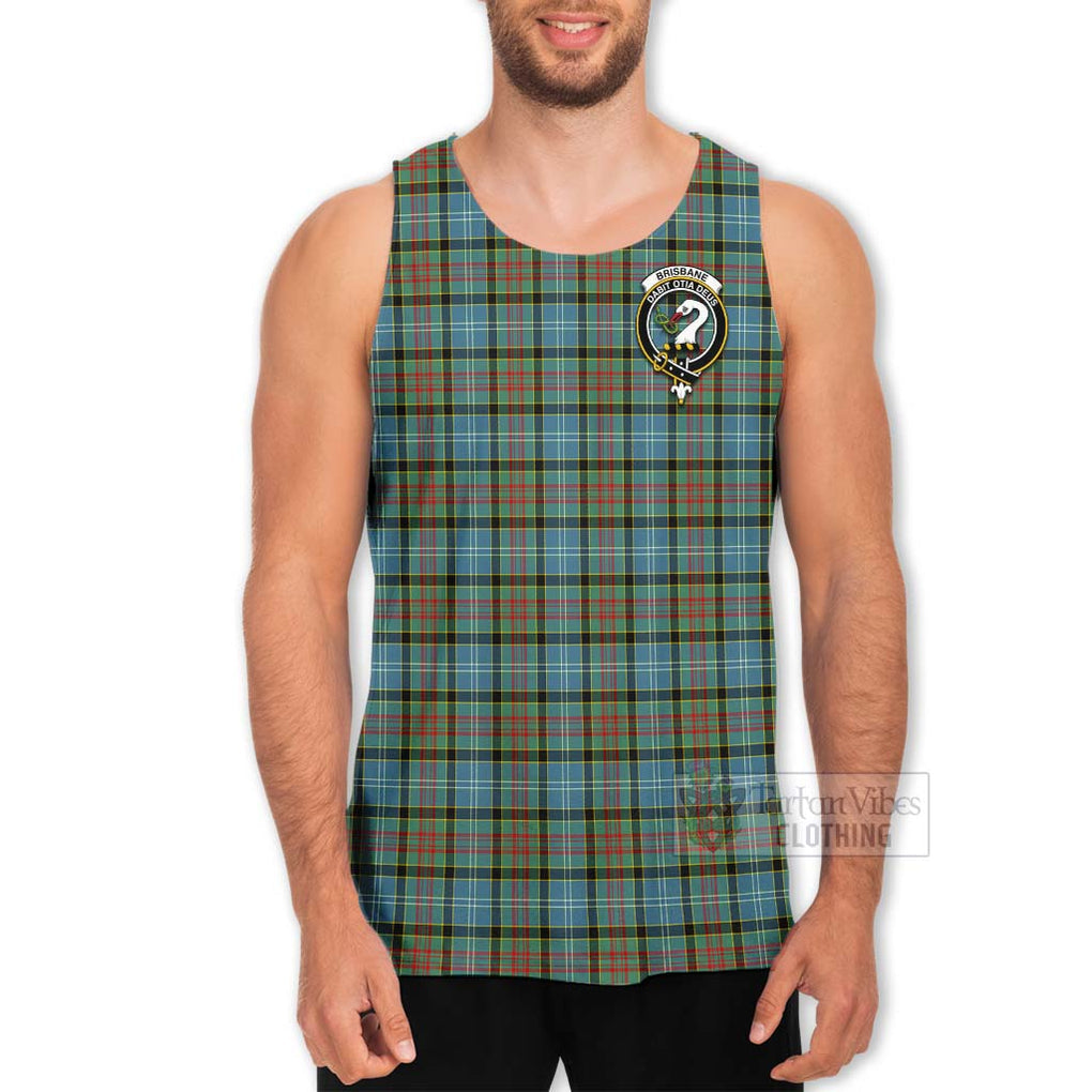 Tartan Vibes Clothing Brisbane Tartan Men's Tank Top with Family Crest and Bearded Skull Holding Bottles of Whiskey