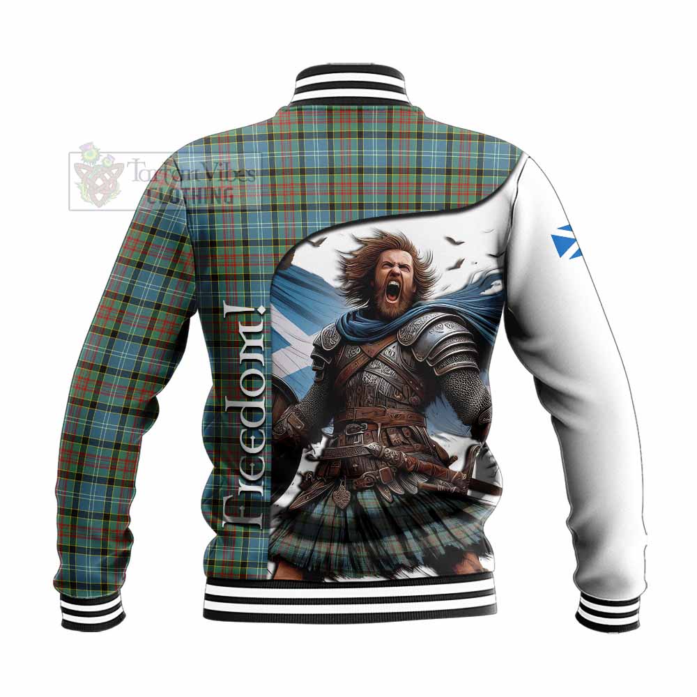 Tartan Vibes Clothing Brisbane Crest Tartan Baseball Jacket Inspired by the Freedom of Scottish Warrior