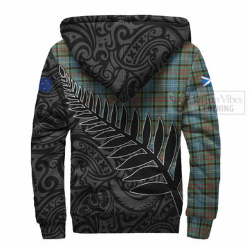 Brisbane Crest Tartan Sherpa Hoodie with New Zealand Silver Fern Half Style