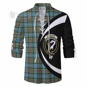 Brisbane Tartan Ghillie Kilt Shirt with Family Crest Circle Style