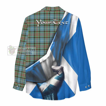 Brisbane Tartan Women's Casual Shirt with Family Crest Scotland Patriotic Style