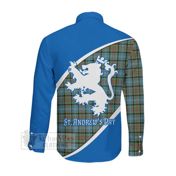 Brisbane Family Crest Tartan Long Sleeve Button Shirt Celebrate Saint Andrew's Day in Style