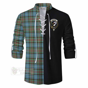 Brisbane Tartan Ghillie Kilt Shirt with Family Crest and Half Of Me Style