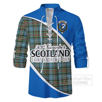 Brisbane Family Crest Tartan Ghillie Kilt Shirt Celebrate Saint Andrew's Day in Style