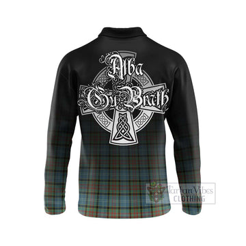 Brisbane Tartan Long Sleeve Polo Shirt Featuring Alba Gu Brath Family Crest Celtic Inspired