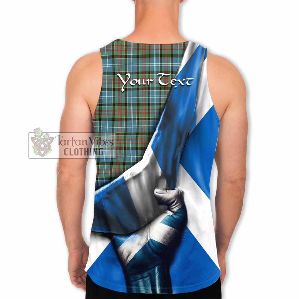 Tartan Vibes Clothing Brisbane Tartan Men's Tank Top with Family Crest Scotland Patriotic Style