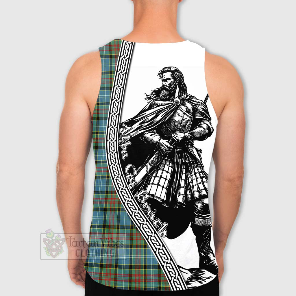 Brisbane Tartan Clan Crest Men's Tank Top with Highlander Warrior Celtic Style - Tartan Vibes Clothing