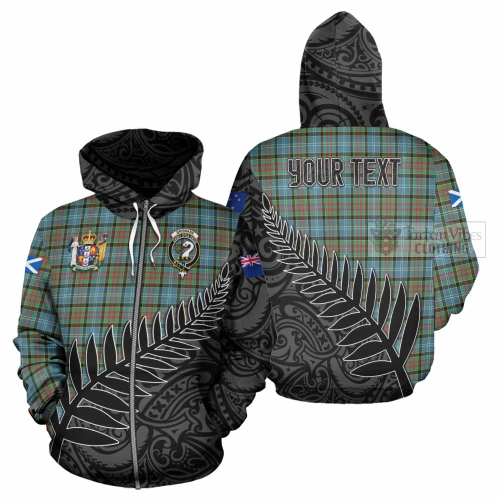 Tartan Vibes Clothing Brisbane Crest Tartan Hoodie with New Zealand Silver Fern Half Style