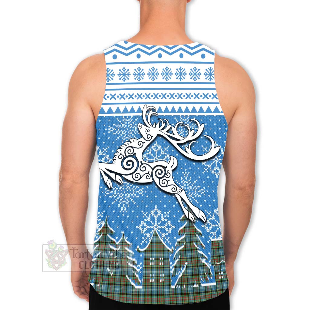 Tartan Vibes Clothing Brisbane Clan Christmas Men's Tank Top Celtic Reindeer Style