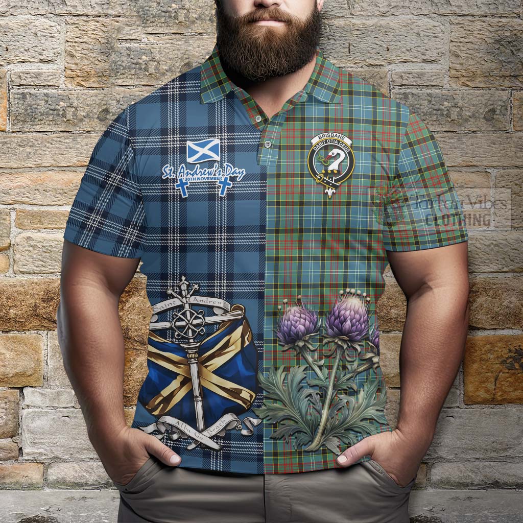 Tartan Vibes Clothing Brisbane Tartan Polo Shirt Happy St. Andrew's Day Half Tartan Style