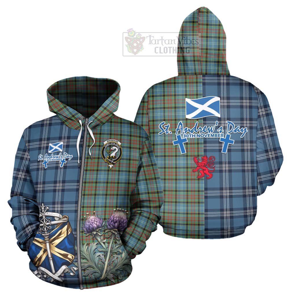 Tartan Vibes Clothing Brisbane Tartan Hoodie Happy St. Andrew's Day Half Tartan Style