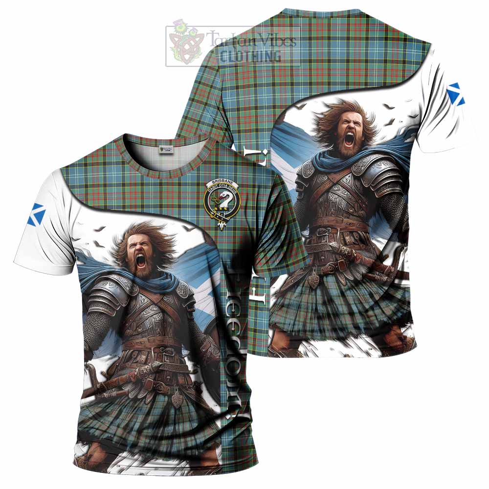 Brisbane Crest Tartan T-Shirt Inspired by the Freedom of Scottish Warrior