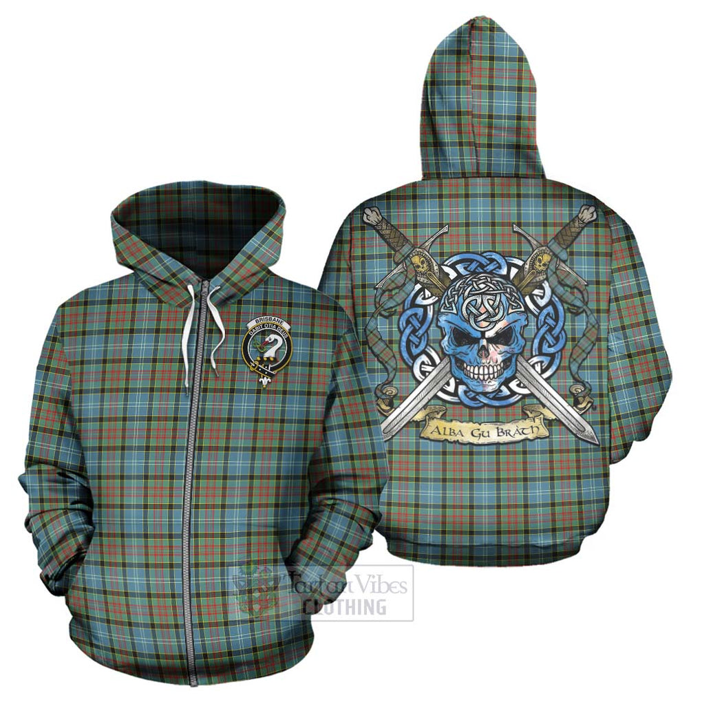 Tartan Vibes Clothing Brisbane Tartan Hoodie with Family Crest Celtic Skull Style