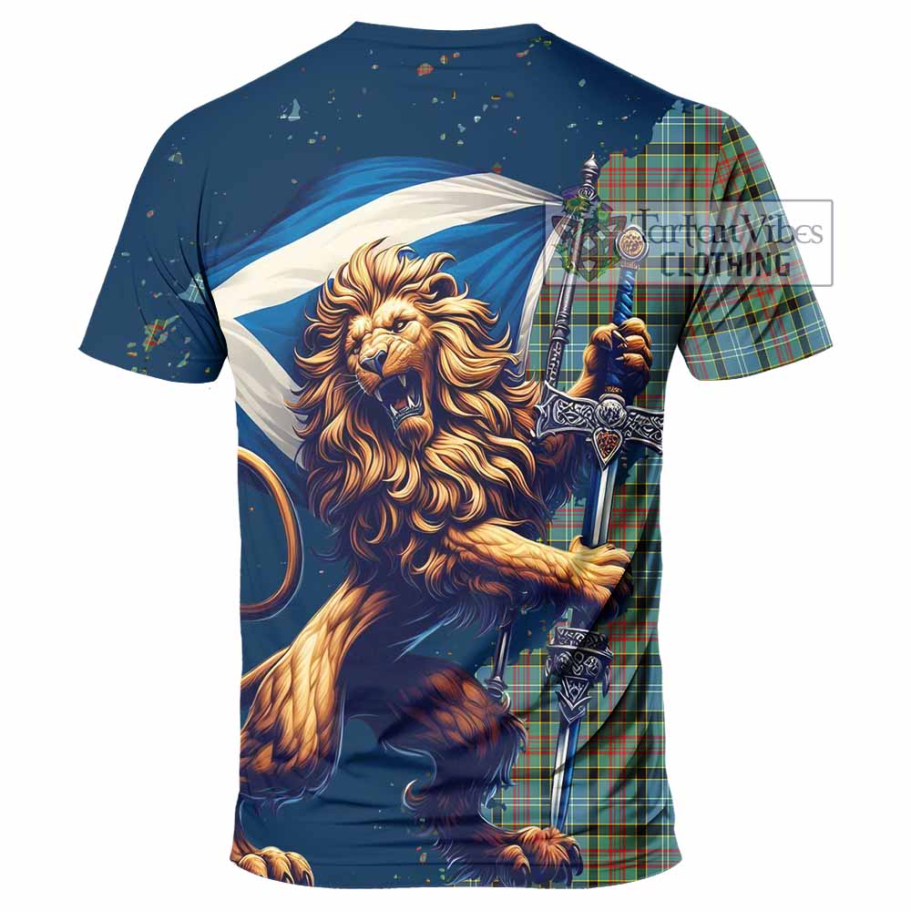 Tartan Vibes Clothing Brisbane Tartan Family Crest T-Shirt with Scottish Majestic Lion