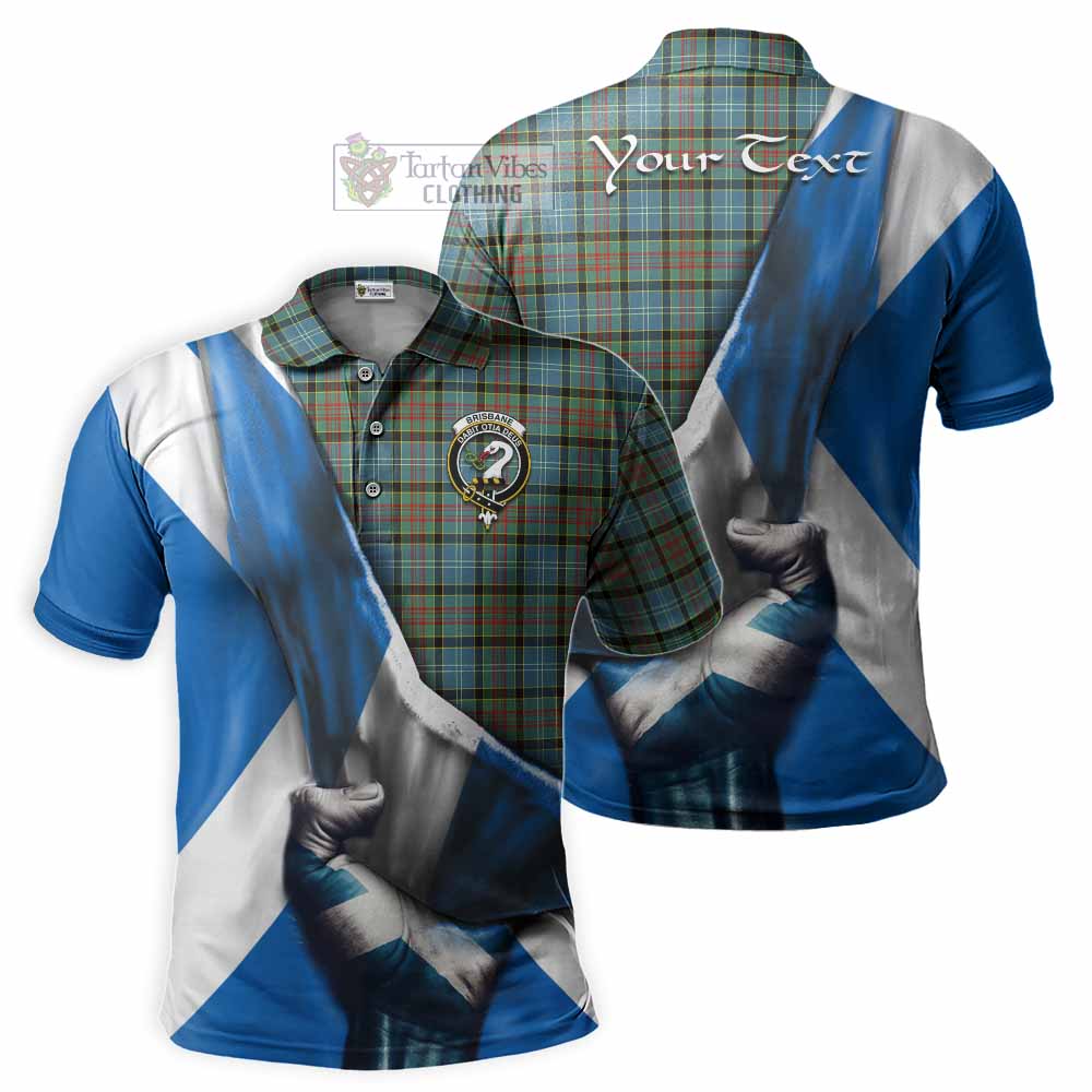 Tartan Vibes Clothing Brisbane Tartan Polo Shirt with Family Crest Scotland Patriotic Style