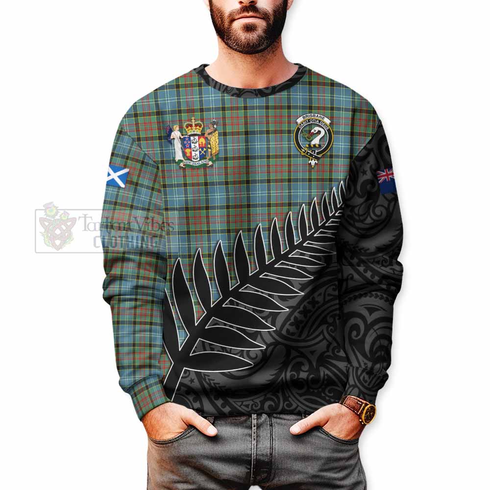 Tartan Vibes Clothing Brisbane Crest Tartan Sweatshirt with New Zealand Silver Fern Half Style