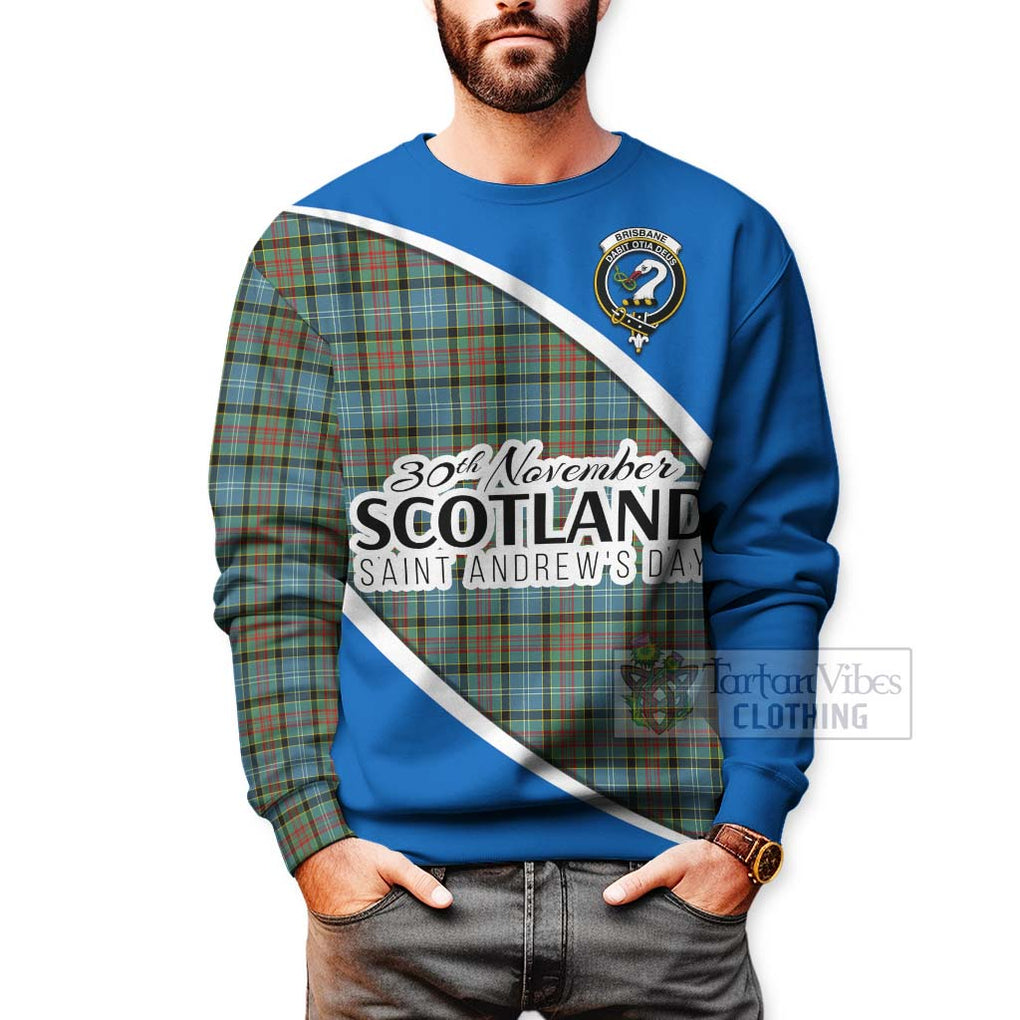 Tartan Vibes Clothing Brisbane Family Crest Tartan Sweatshirt Celebrate Saint Andrew's Day in Style