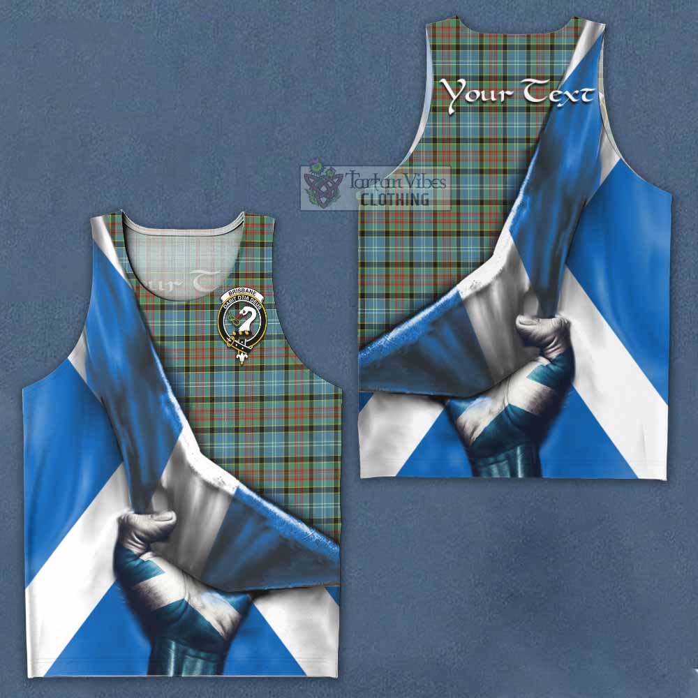 Tartan Vibes Clothing Brisbane Tartan Men's Tank Top with Family Crest Scotland Patriotic Style