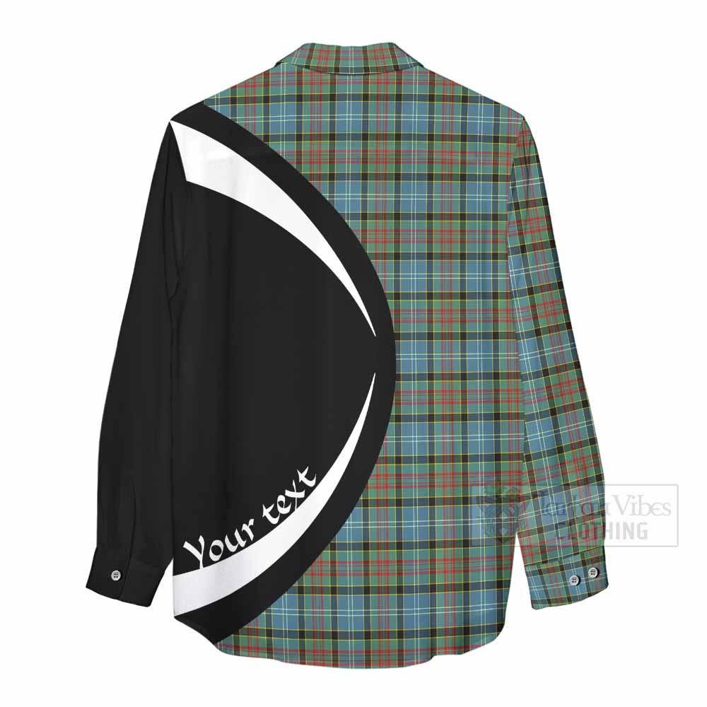 Tartan Vibes Clothing Brisbane Tartan Women's Casual Shirt with Family Crest Circle Style