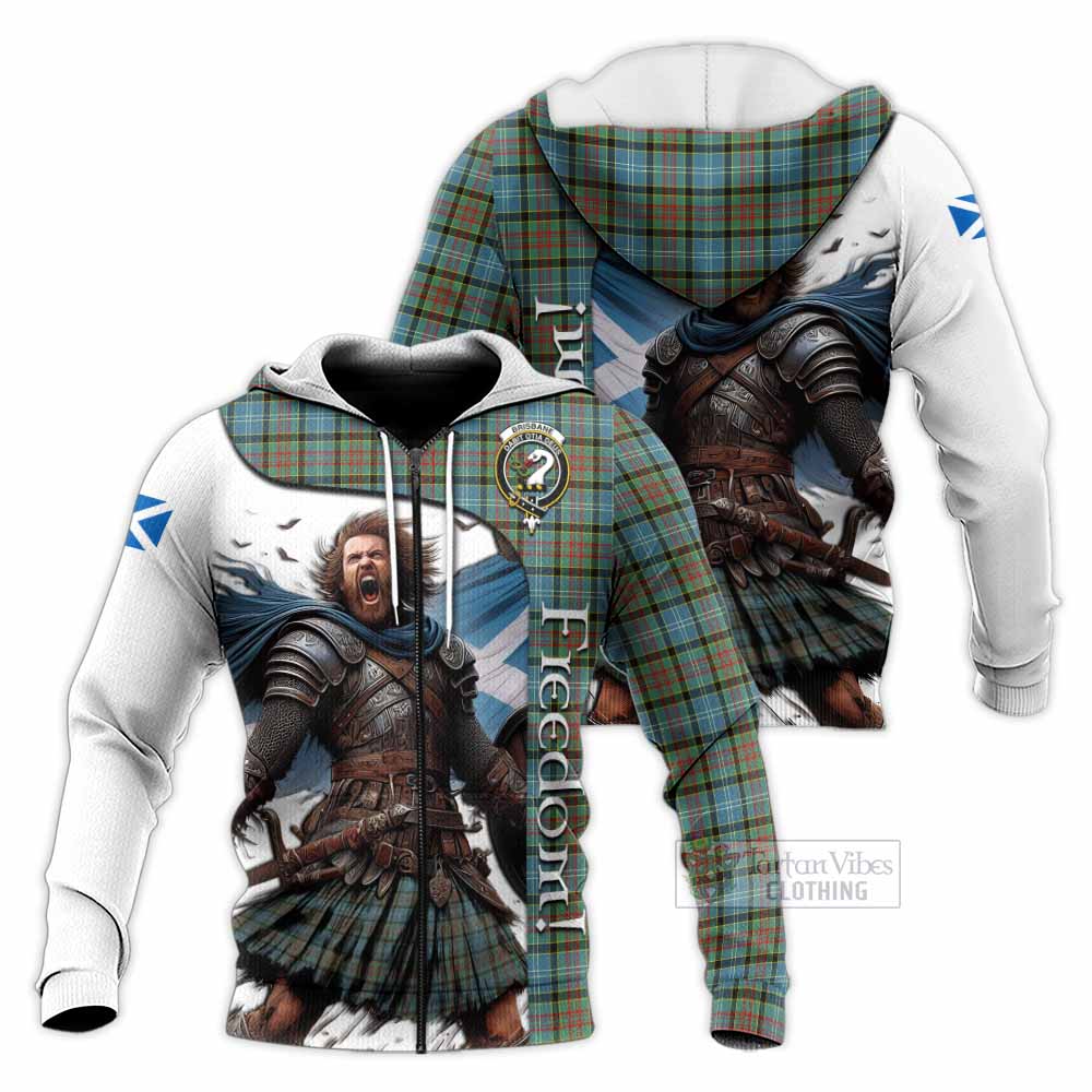 Tartan Vibes Clothing Brisbane Crest Tartan Knitted Hoodie Inspired by the Freedom of Scottish Warrior