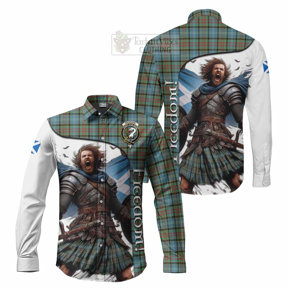 Tartan Vibes Clothing Brisbane Crest Tartan Long Sleeve Button Shirt Inspired by the Freedom of Scottish Warrior