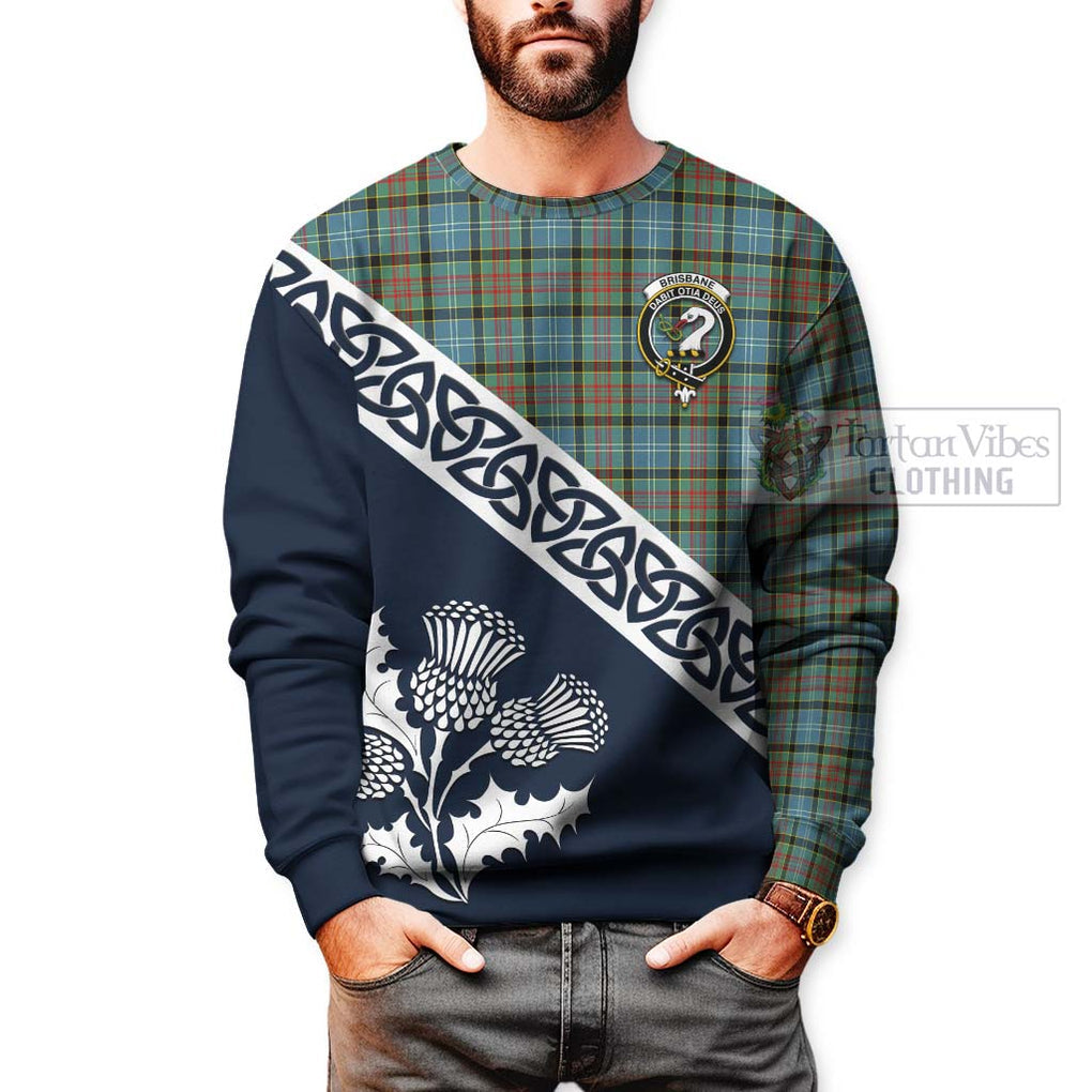 Tartan Vibes Clothing Brisbane Tartan Sweatshirt Featuring Thistle and Scotland Map