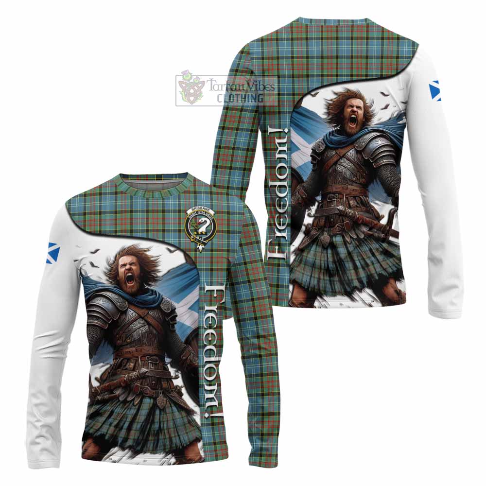 Tartan Vibes Clothing Brisbane Crest Tartan Long Sleeve T-Shirt Inspired by the Freedom of Scottish Warrior