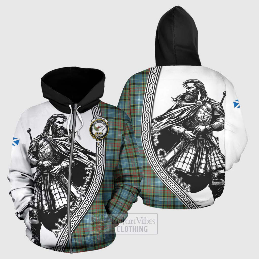 Tartan Vibes Clothing Brisbane Tartan Clan Crest Hoodie with Highlander Warrior Celtic Style