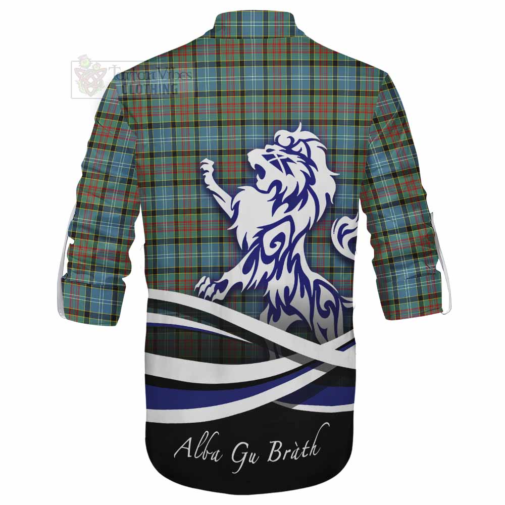 Tartan Vibes Clothing Brisbane Tartan Ghillie Kilt Shirt with Alba Gu Brath Regal Lion Emblem