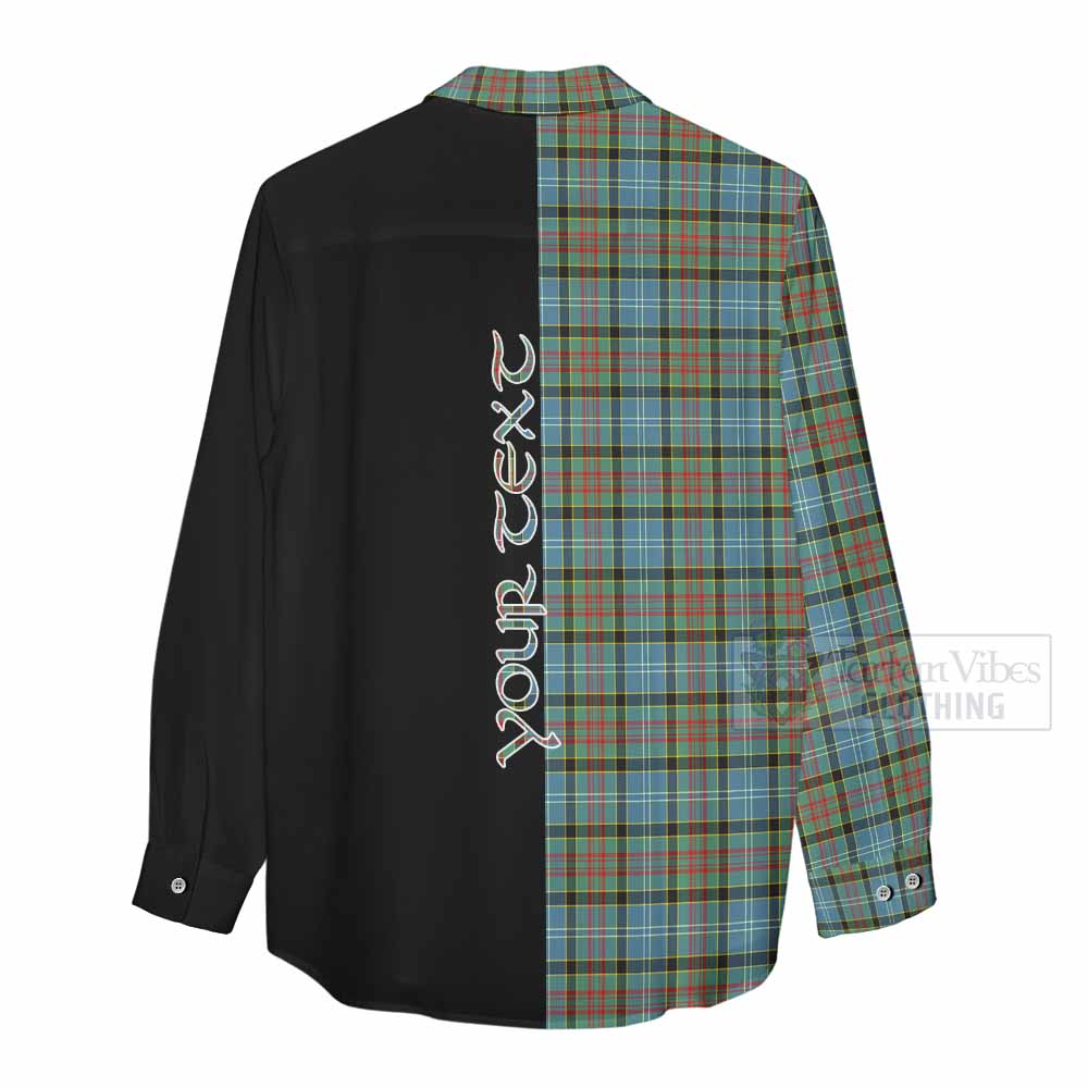 Tartan Vibes Clothing Brisbane Tartan Women's Casual Shirt with Family Crest and Half Of Me Style