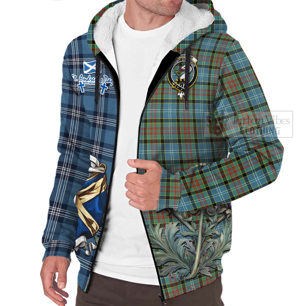 Tartan Vibes Clothing Brisbane Tartan Sherpa Hoodie Happy St. Andrew's Day Half Tartan Style