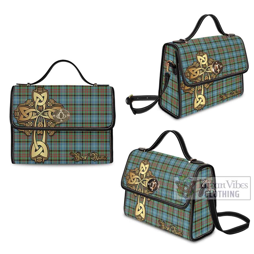 Tartan Vibes Clothing Brisbane Tartan Waterproof Canvas Bag Golden Thistle Celtic Cross Style