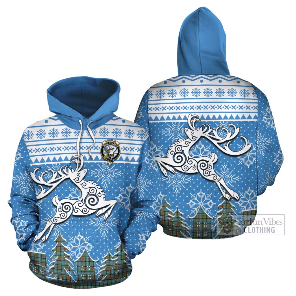 Tartan Vibes Clothing Brisbane Clan Christmas Cotton Hoodie Celtic Reindeer Style