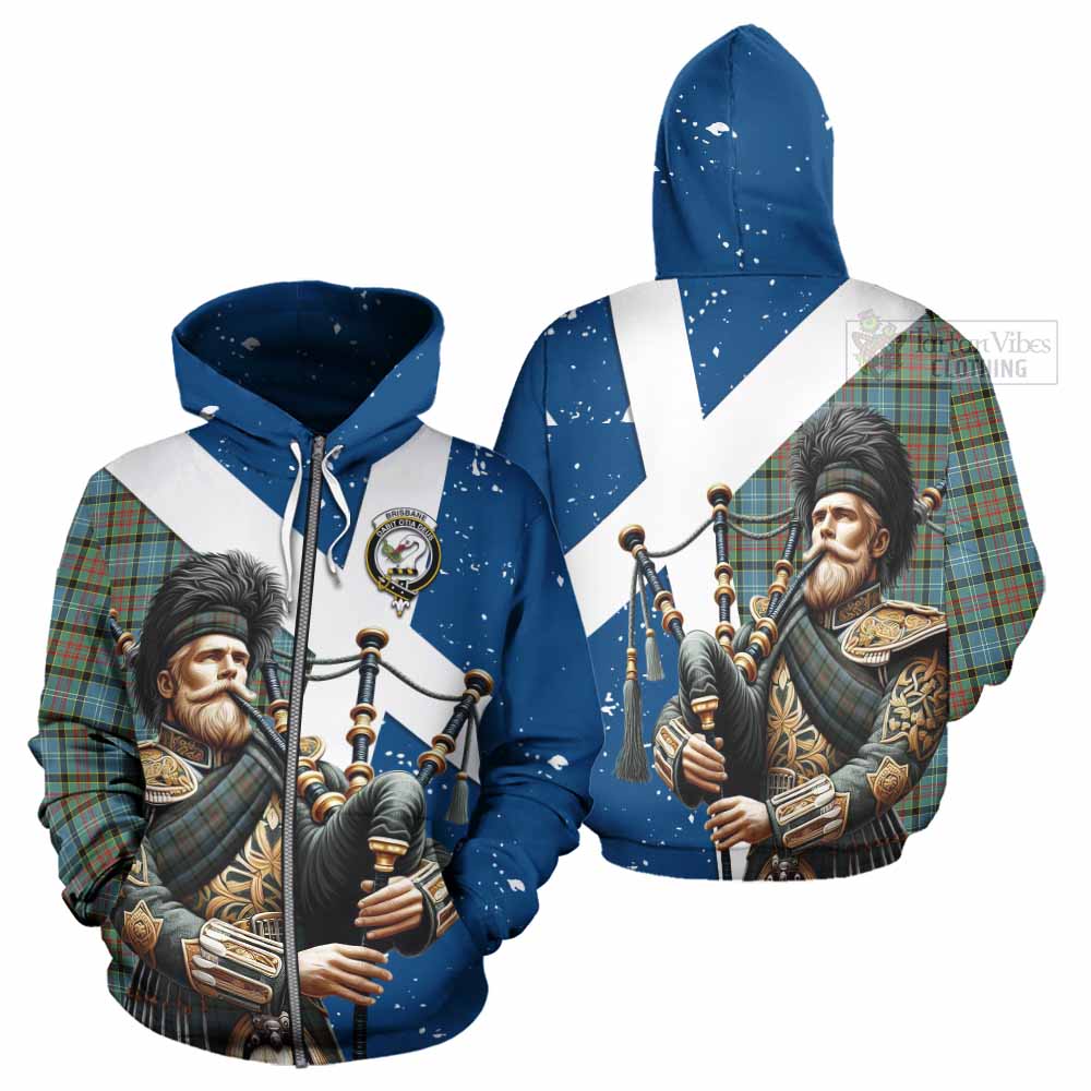 Tartan Vibes Clothing Brisbane Tartan Hoodie with Family Crest Scottish Bagpiper Vibes