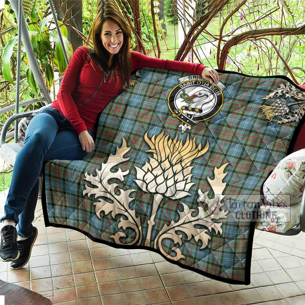 Tartan Vibes Clothing Brisbane Tartan Quilt with Family Crest and Golden Thistle Style