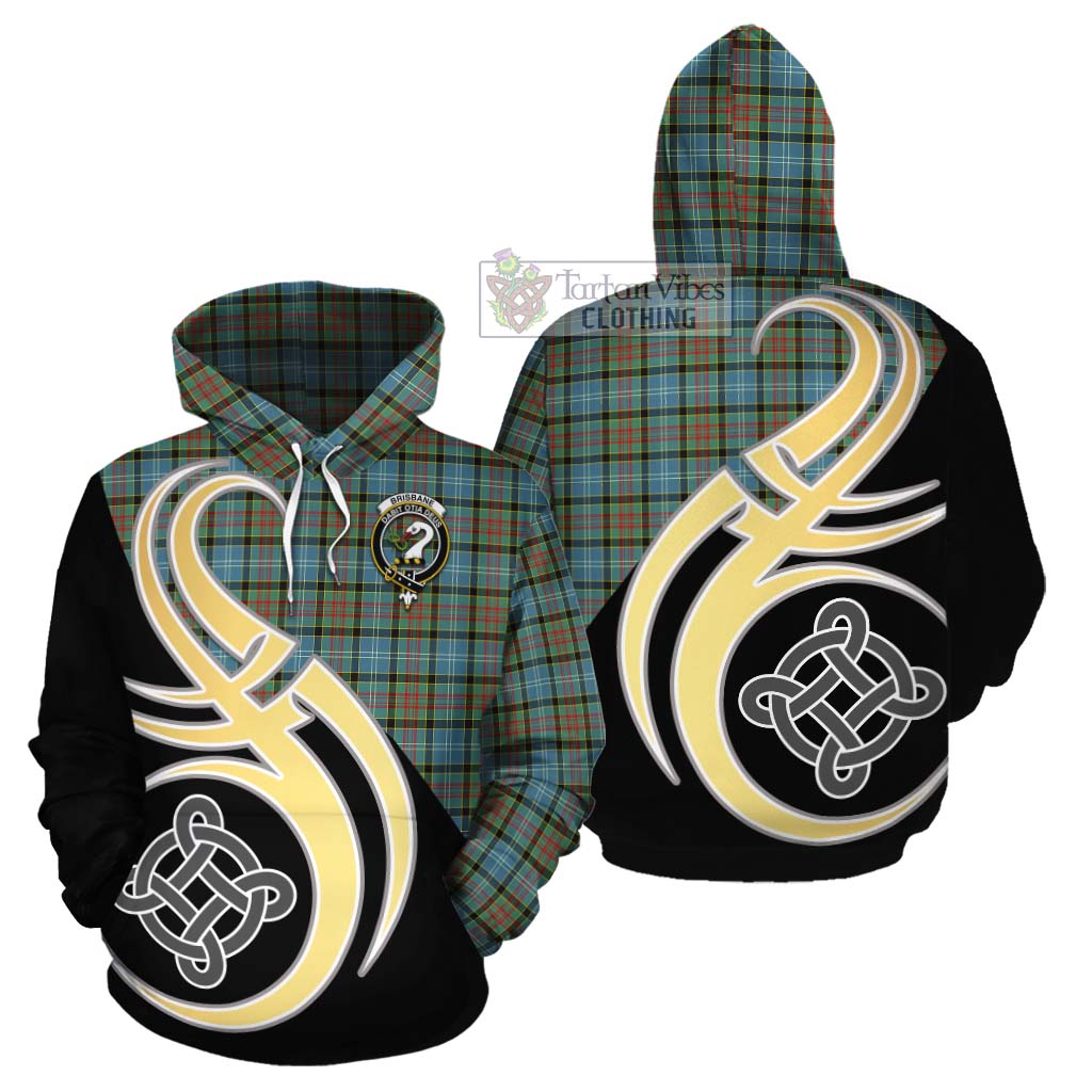 Tartan Vibes Clothing Brisbane Tartan Cotton Hoodie with Family Crest and Celtic Symbol Style