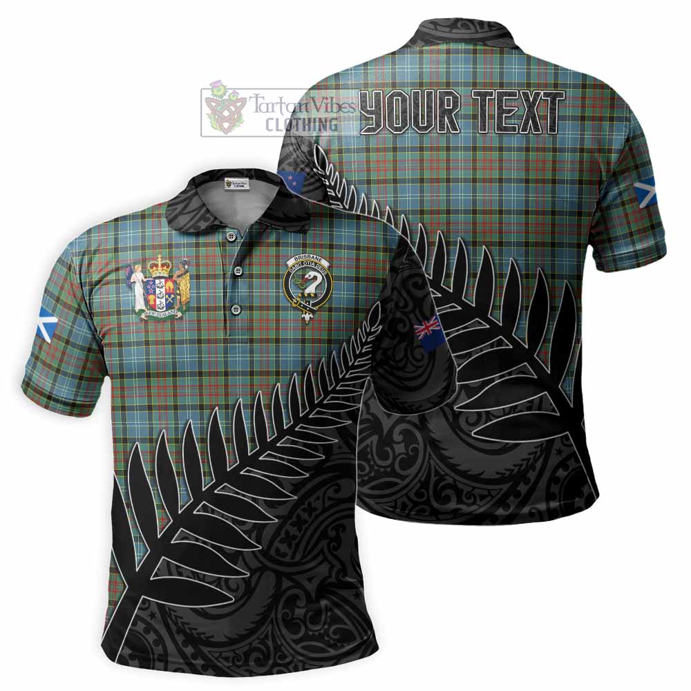 Brisbane Crest Tartan Polo Shirt with New Zealand Silver Fern Half Style