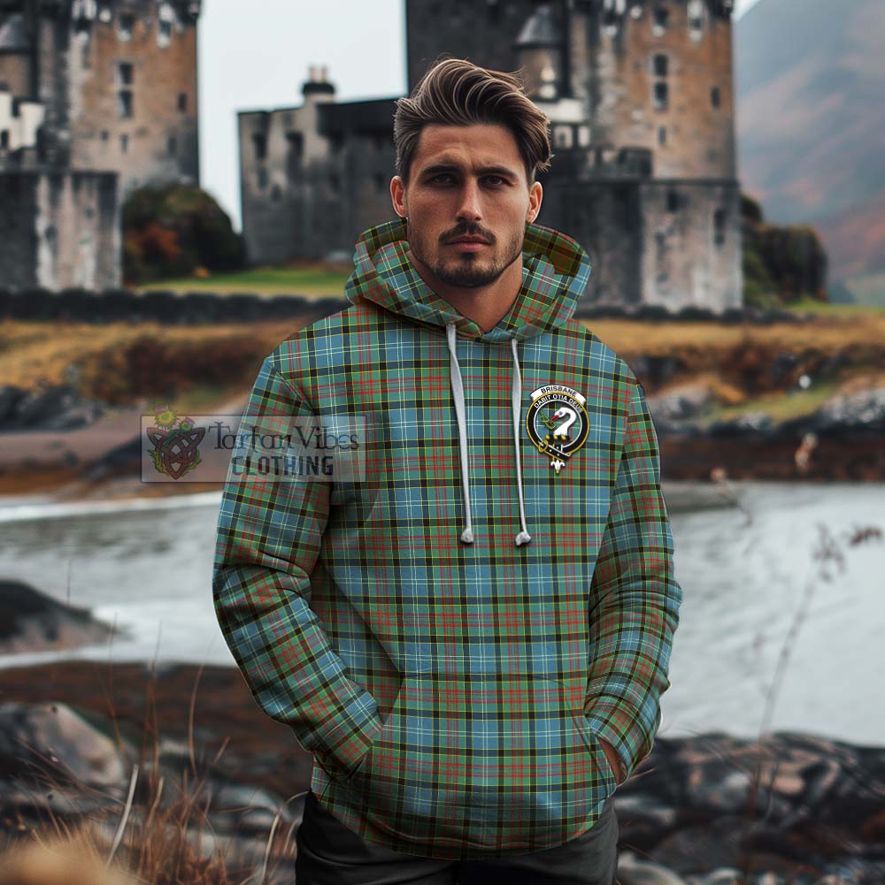 Tartan Vibes Clothing Brisbane Tartan Cotton Hoodie with Family Crest Celtic Skull Style