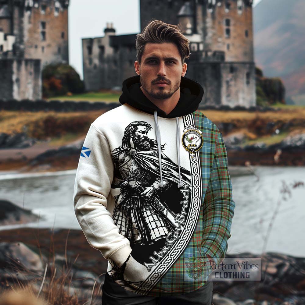 Tartan Vibes Clothing Brisbane Tartan Clan Crest Cotton Hoodie with Highlander Warrior Celtic Style