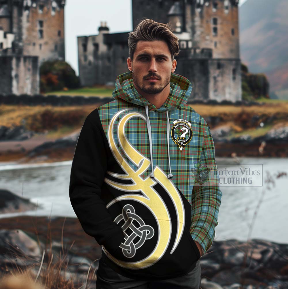 Tartan Vibes Clothing Brisbane Tartan Cotton Hoodie with Family Crest and Celtic Symbol Style