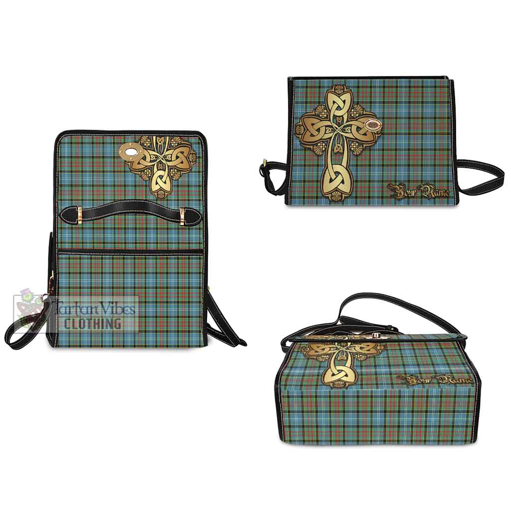 Tartan Vibes Clothing Brisbane Tartan Waterproof Canvas Bag Golden Thistle Celtic Cross Style