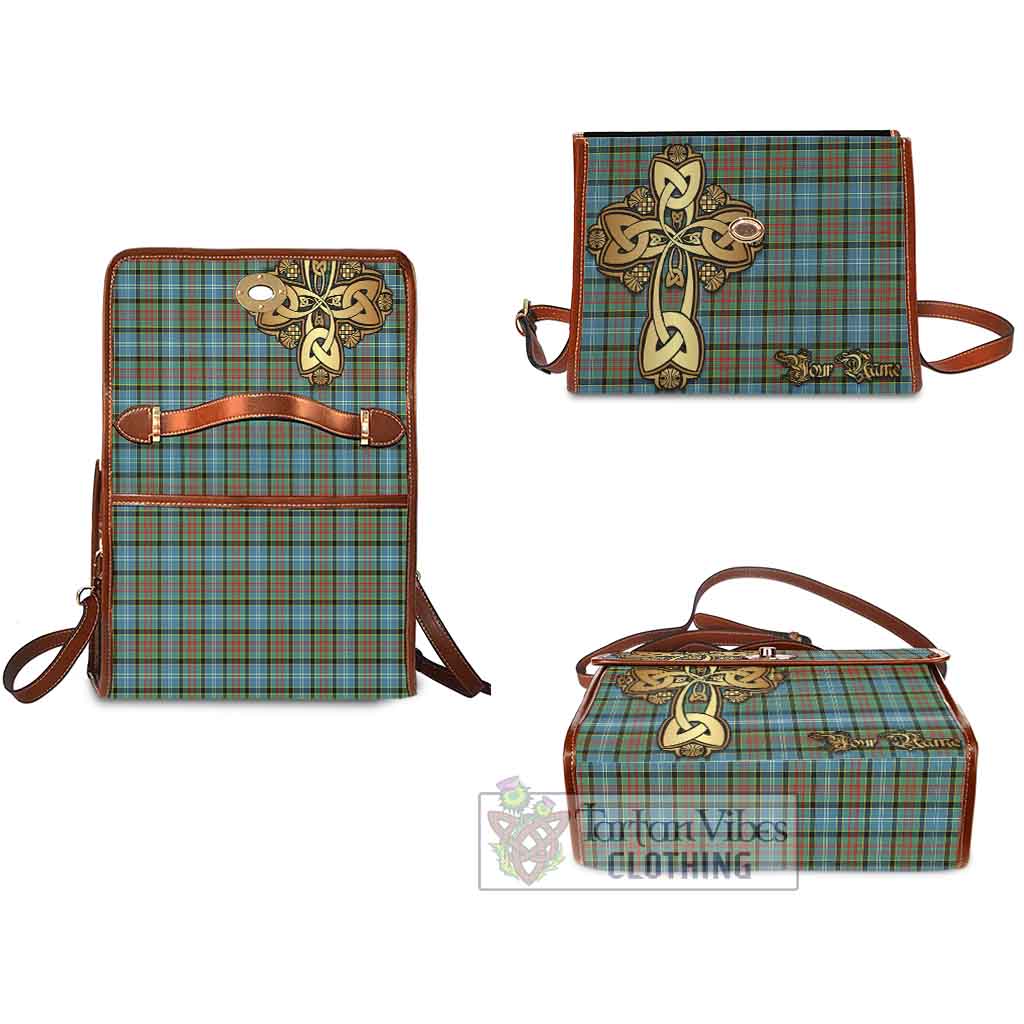 Tartan Vibes Clothing Brisbane Tartan Waterproof Canvas Bag Golden Thistle Celtic Cross Style