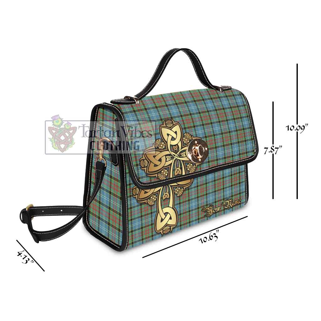 Tartan Vibes Clothing Brisbane Tartan Waterproof Canvas Bag Golden Thistle Celtic Cross Style