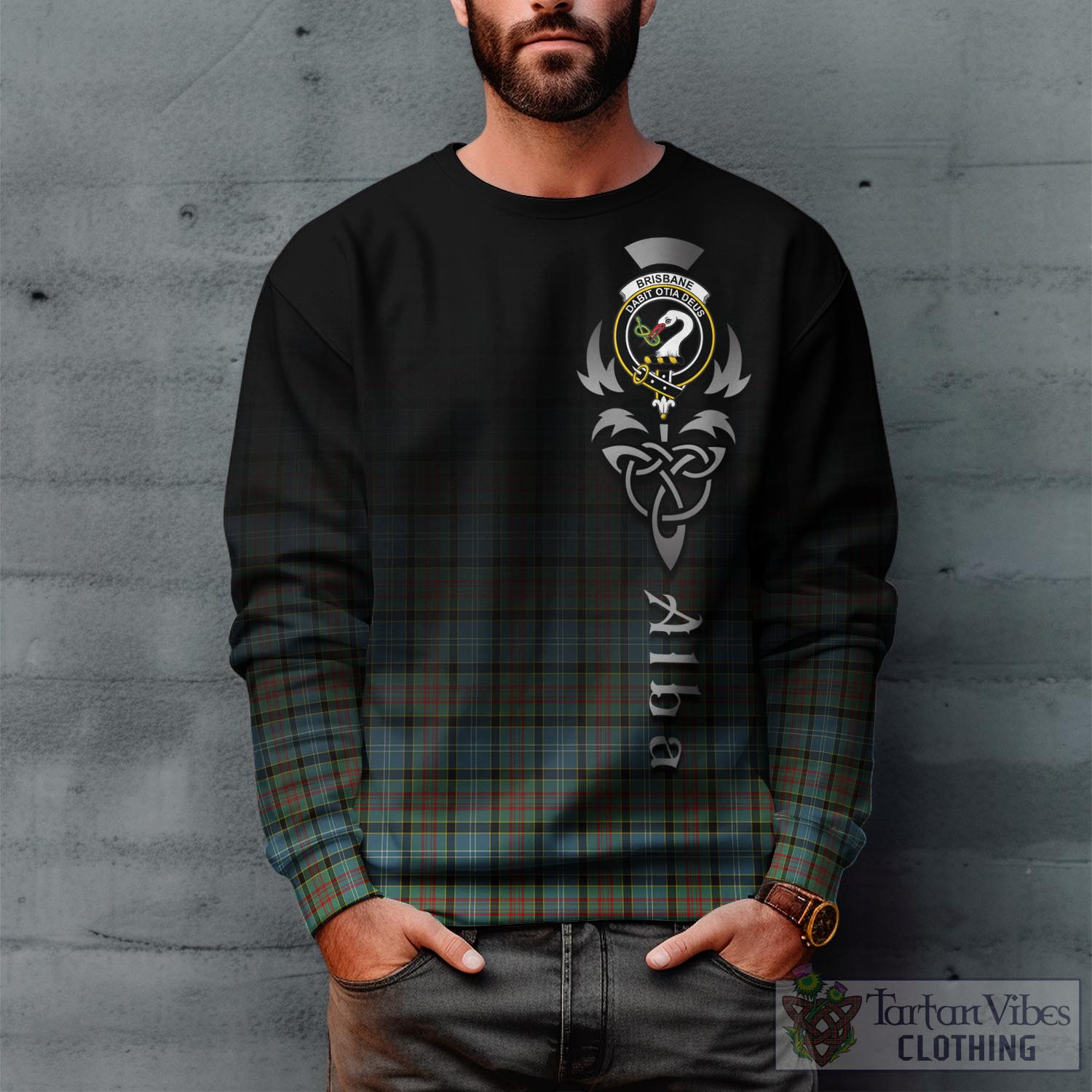 Tartan Vibes Clothing Brisbane modern Tartan Sweatshirt Featuring Alba Gu Brath Family Crest Celtic Inspired