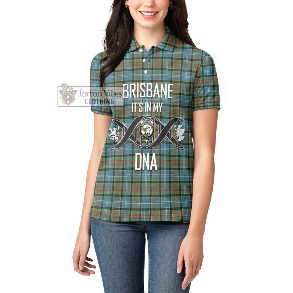 Brisbane Tartan Women's Polo Shirt with Family Crest DNA In Me Style Women - Tartanvibesclothing Shop