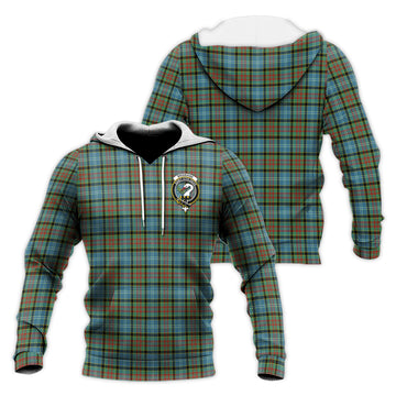 Brisbane Tartan Knitted Hoodie with Family Crest